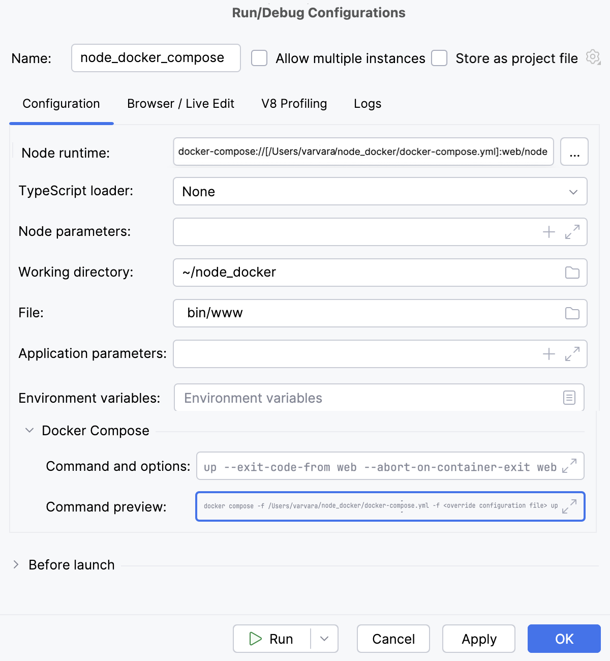 Docker Compose area preview Docker Compose area preview