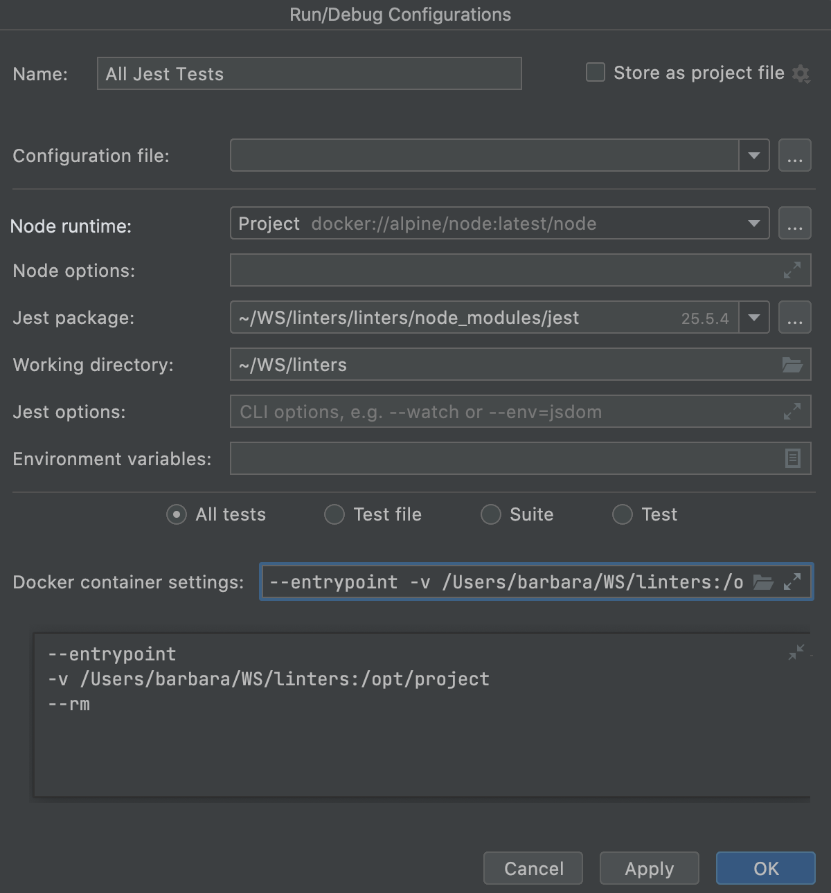 Run/Debug Configuration: Jest | CLion Documentation