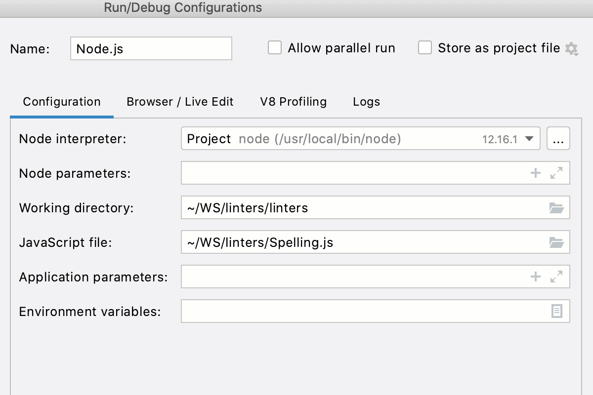 Node.js Runtimes Dialog | IntelliJ IDEA Documentation