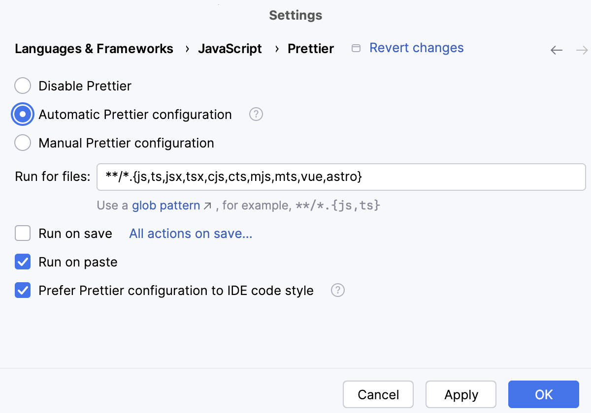 Configure Prettier automatically