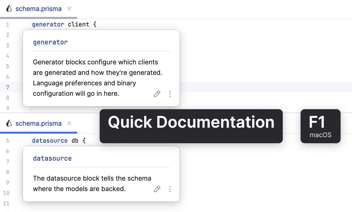 Quick documentation lookup