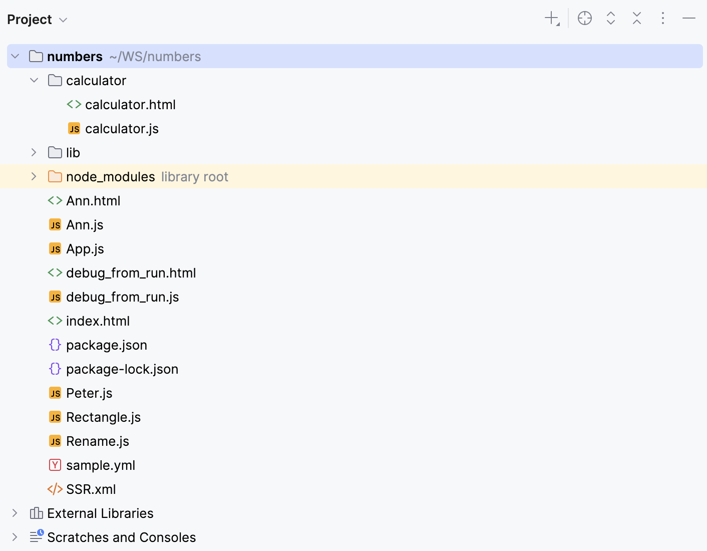 the Project tool window