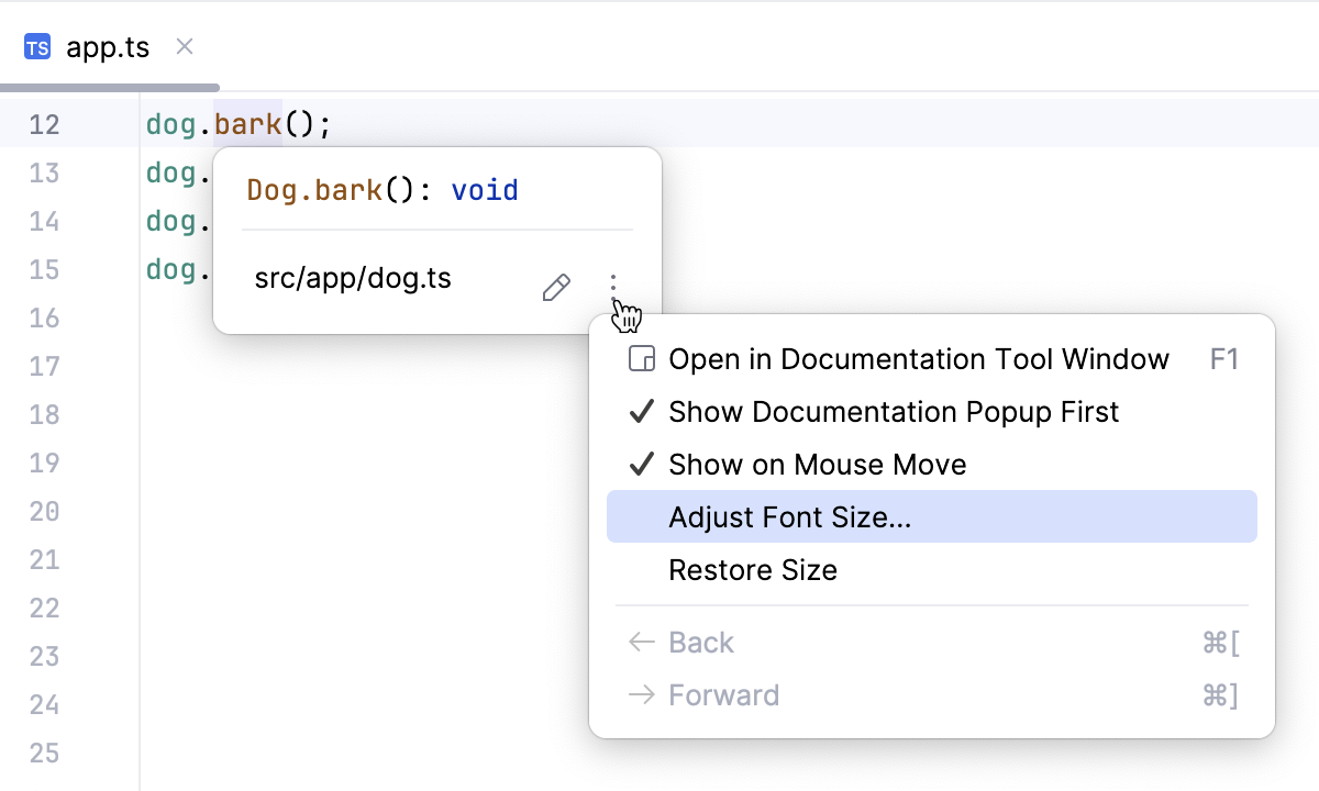 Configure Quick Doc popup Configure Quick Doc popup