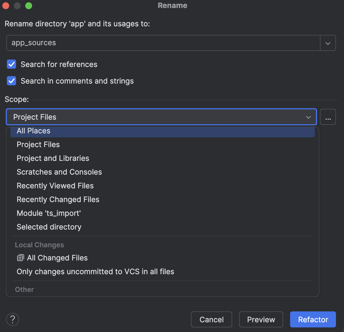 Code refactoring | WebStorm Documentation