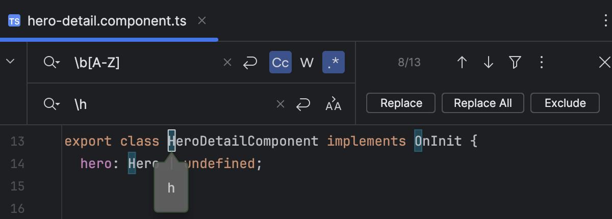 Find and replace text using regular expressions | WebStorm Documentation