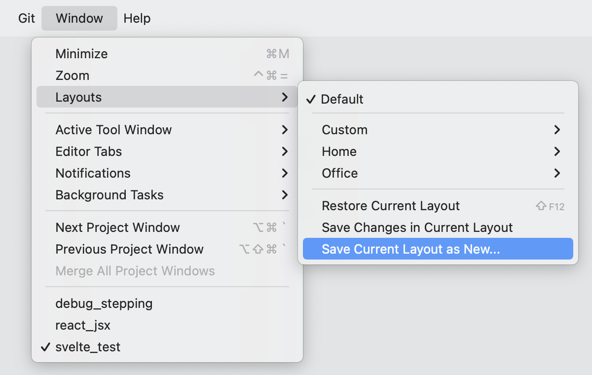 Save current layout as new Save current layout as new