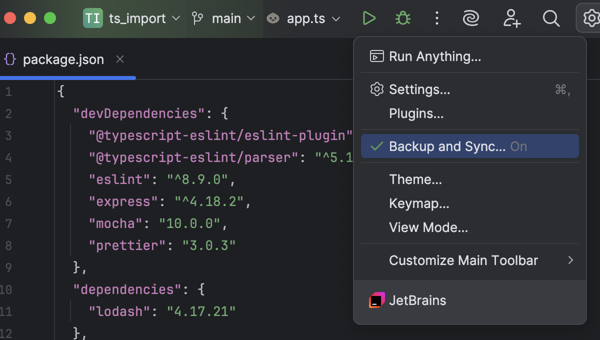IDE settings backup and sync | WebStorm Documentation
