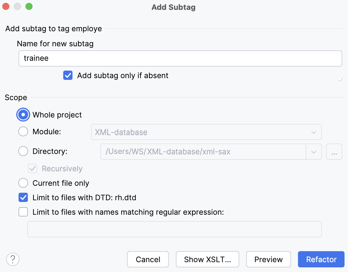 Add subtag Add subtag
