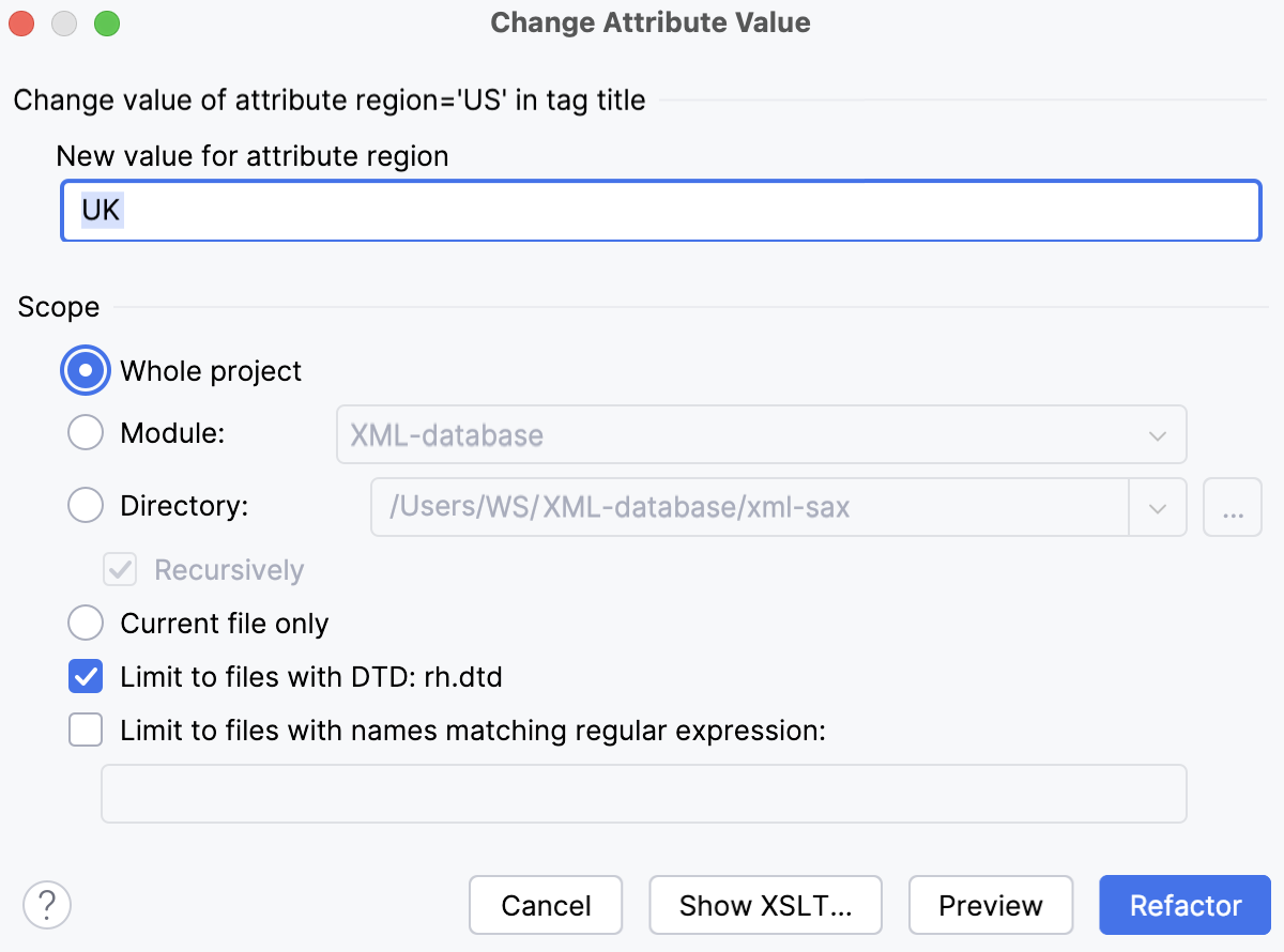 Change the value of an attribute
