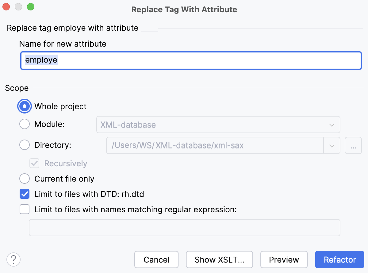 Convert a tag into an attribute