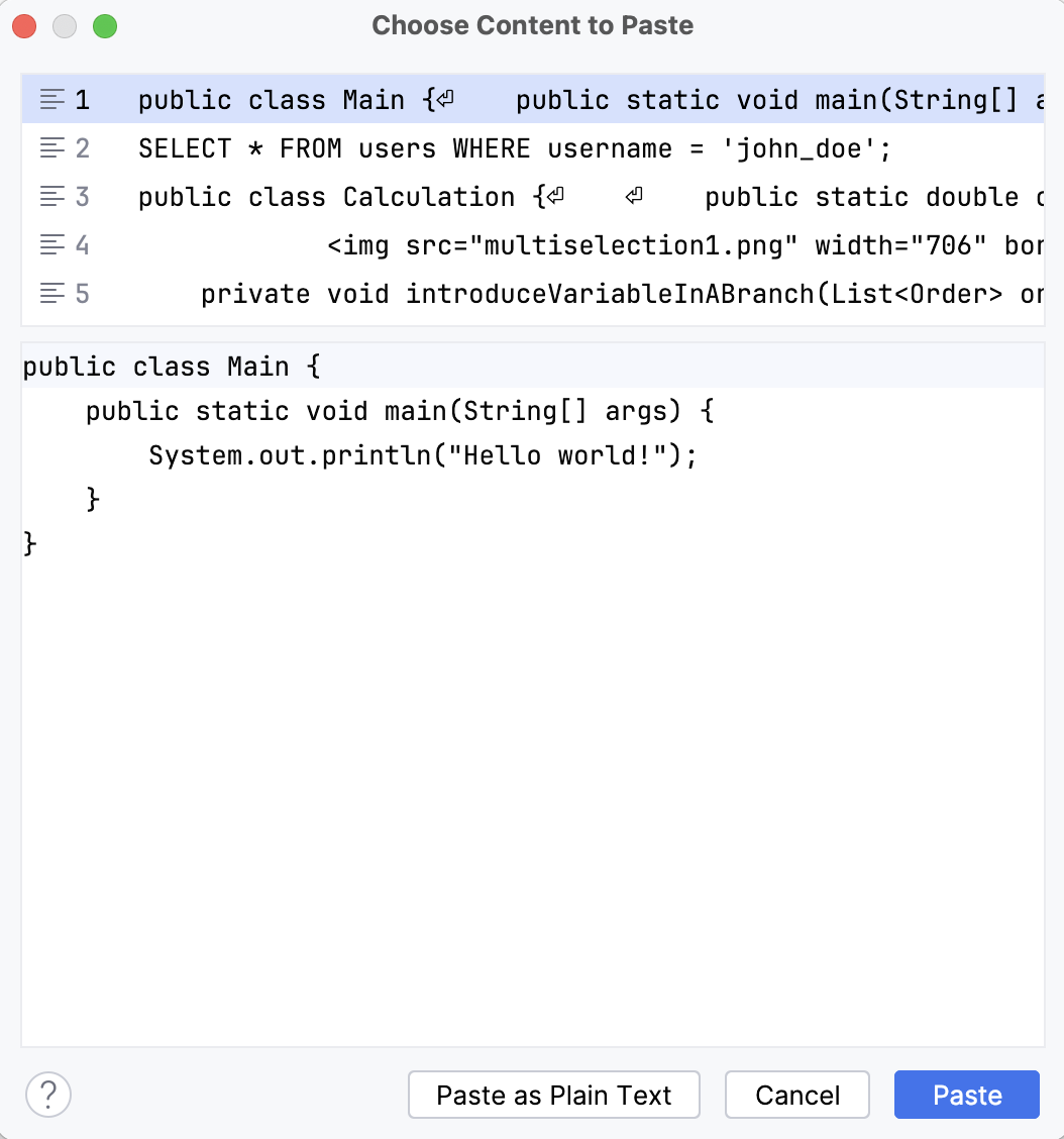 Dialog to paste from clipboard history Dialog to paste from clipboard history