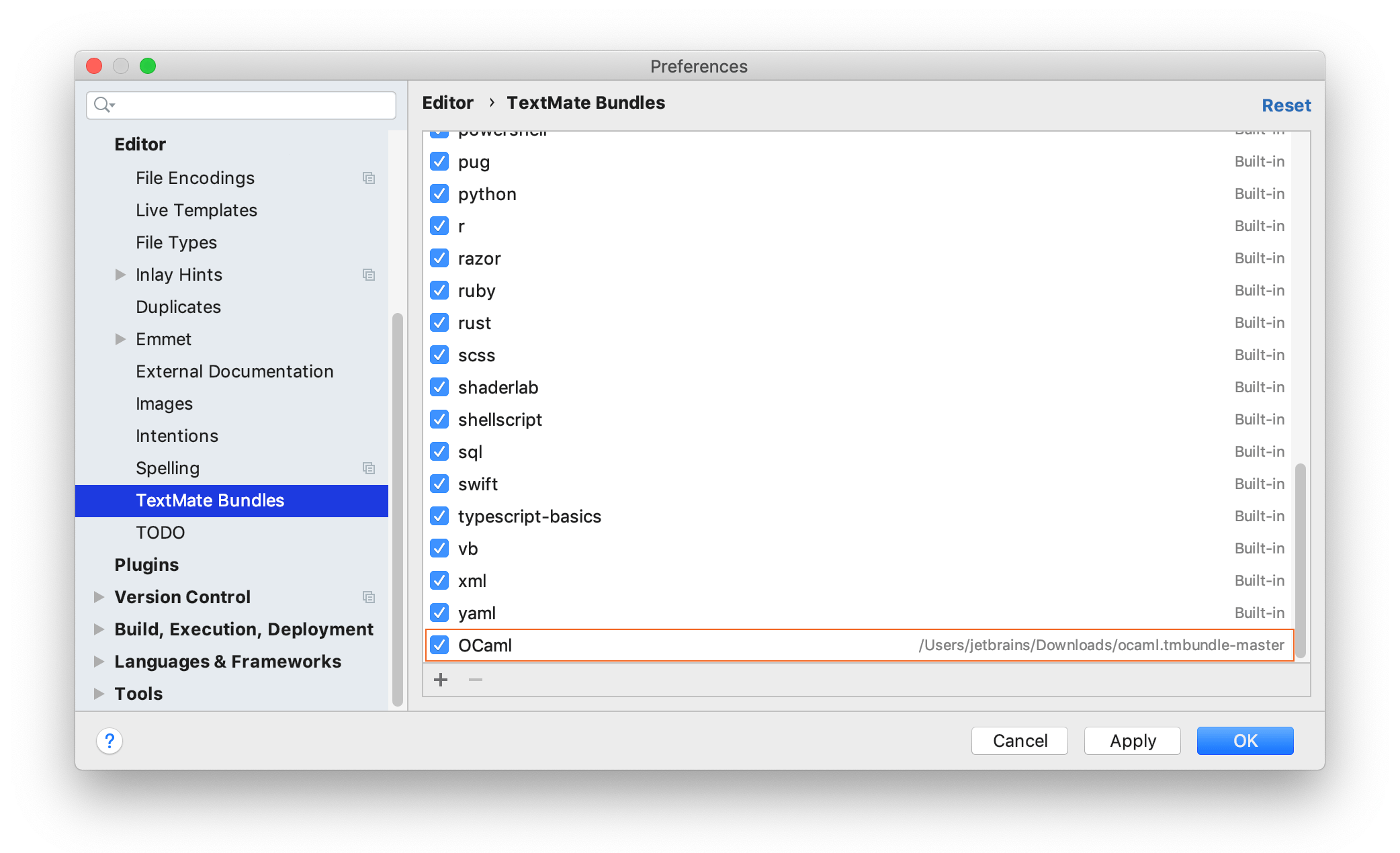 新建 TextMate bundle 新建 TextMate bundle