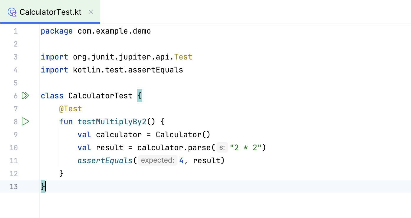 assertEquals() checks if the parameters are equal and fails the test if they are not assertEquals() checks if the parameters are equal and fails the test if they are not