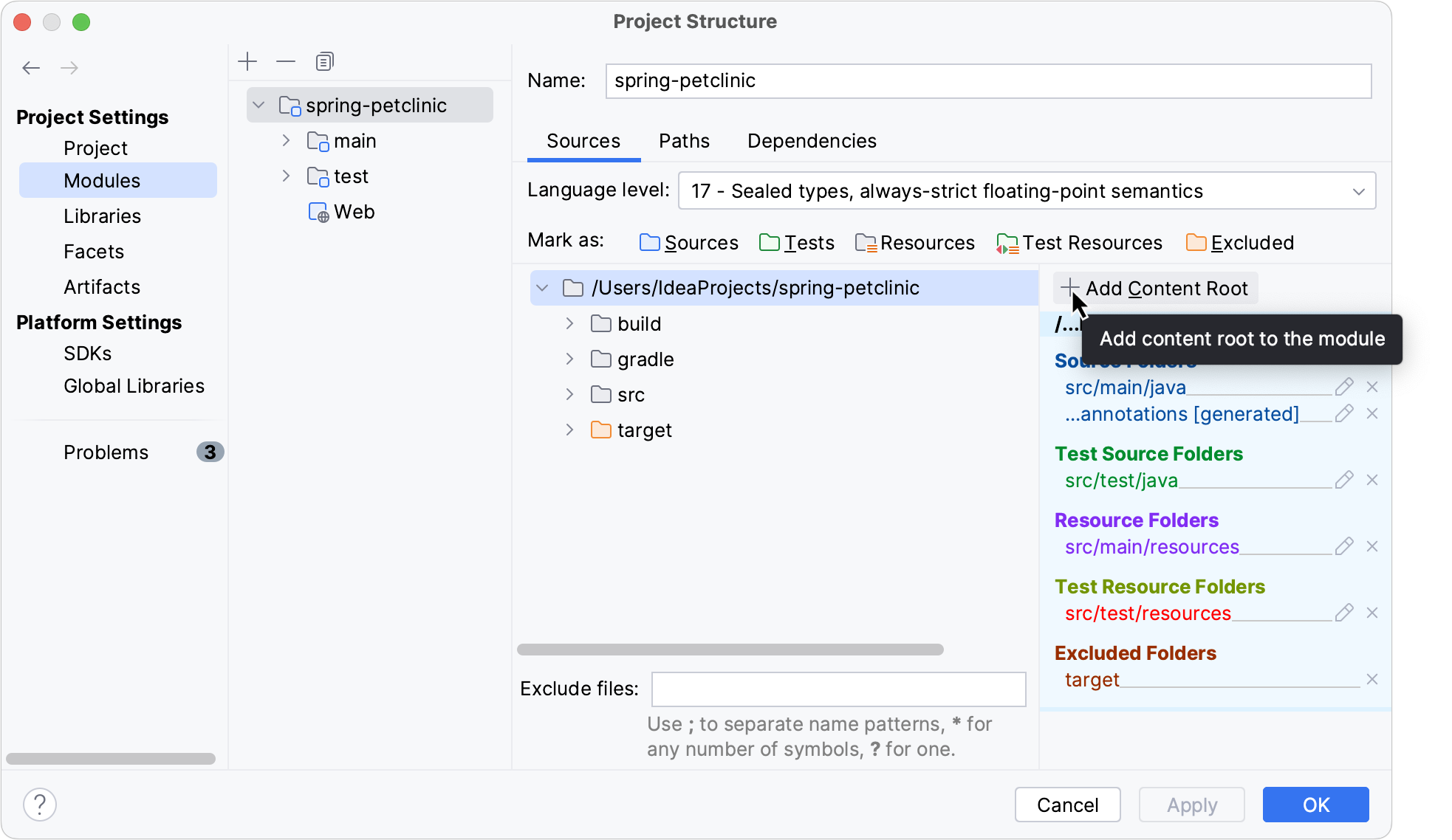Adding a new content root Adding a new content root