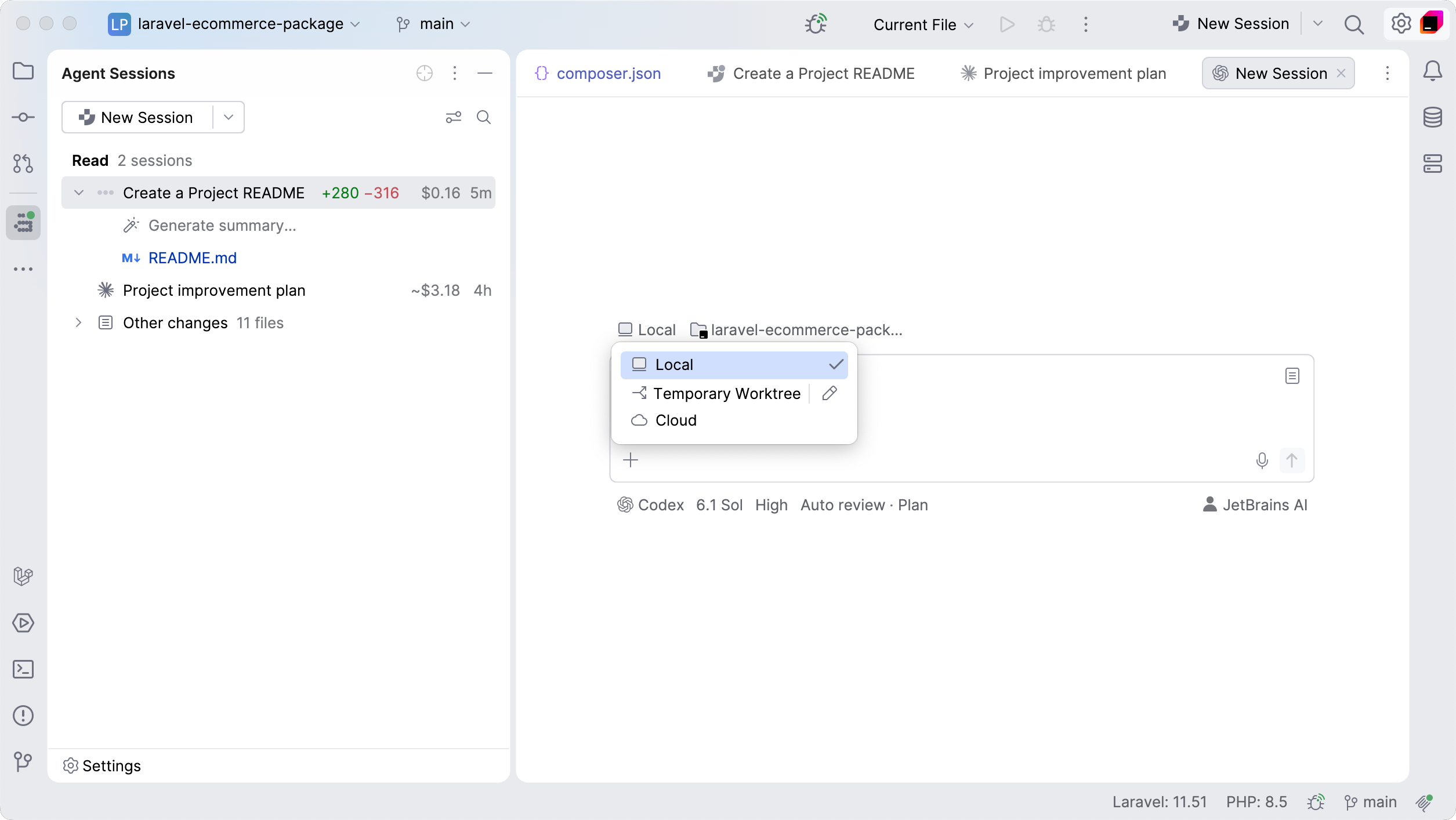 Agent workspace PhpStorm