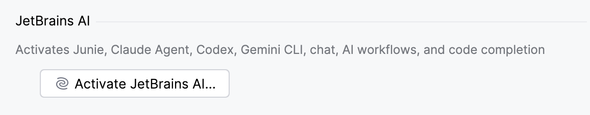 Click Activate JetBrains AI Click Activate JetBrains AI