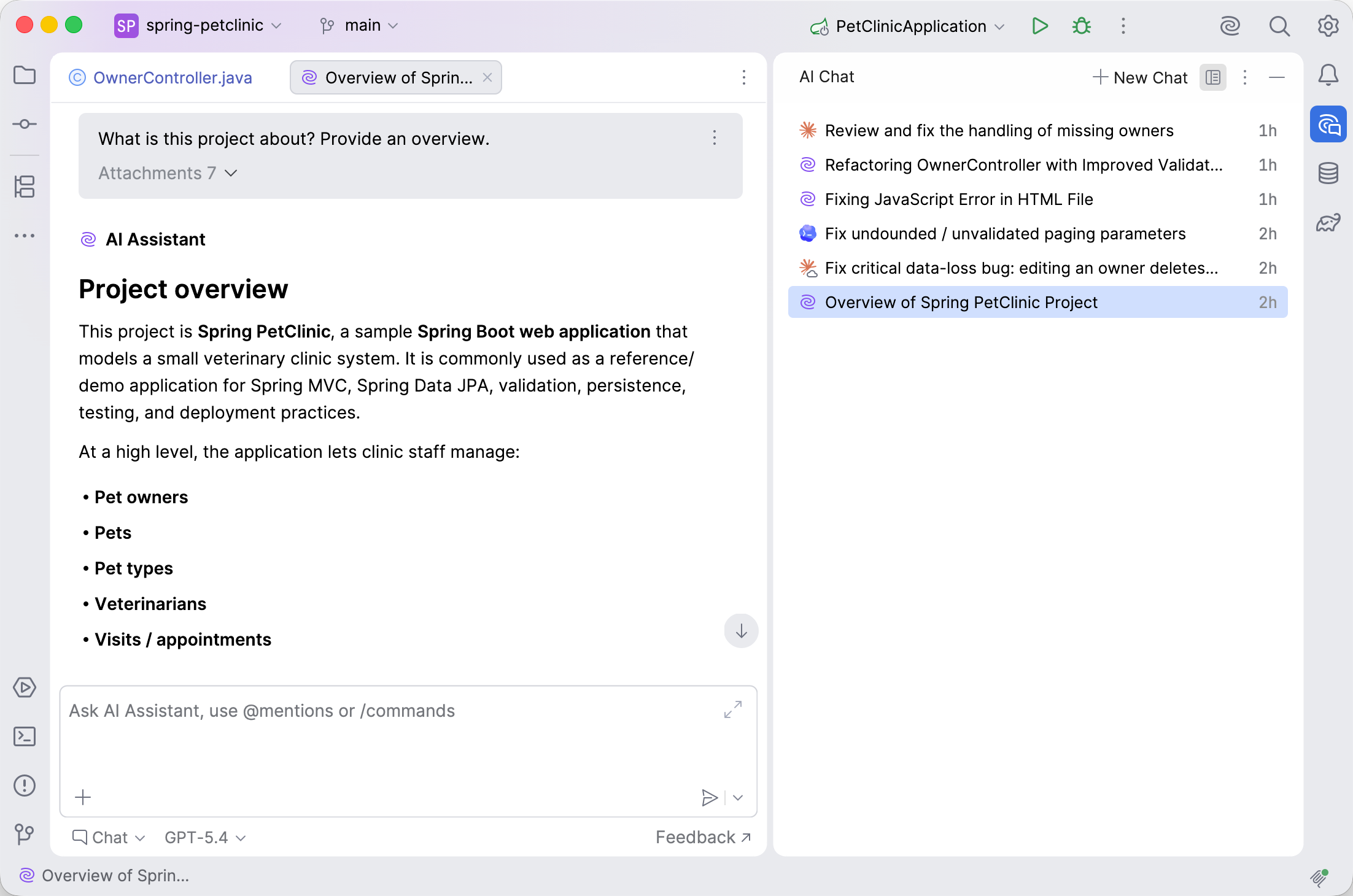 Ai chat in editor tab Ai chat in editor tab