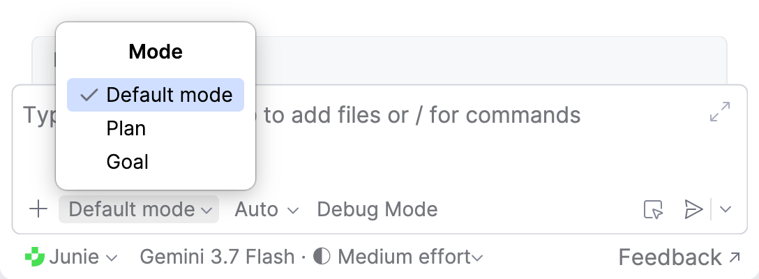 Mode picker Mode picker