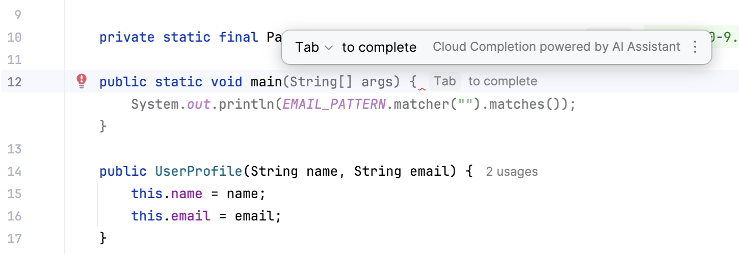 AI-generated code suggestion