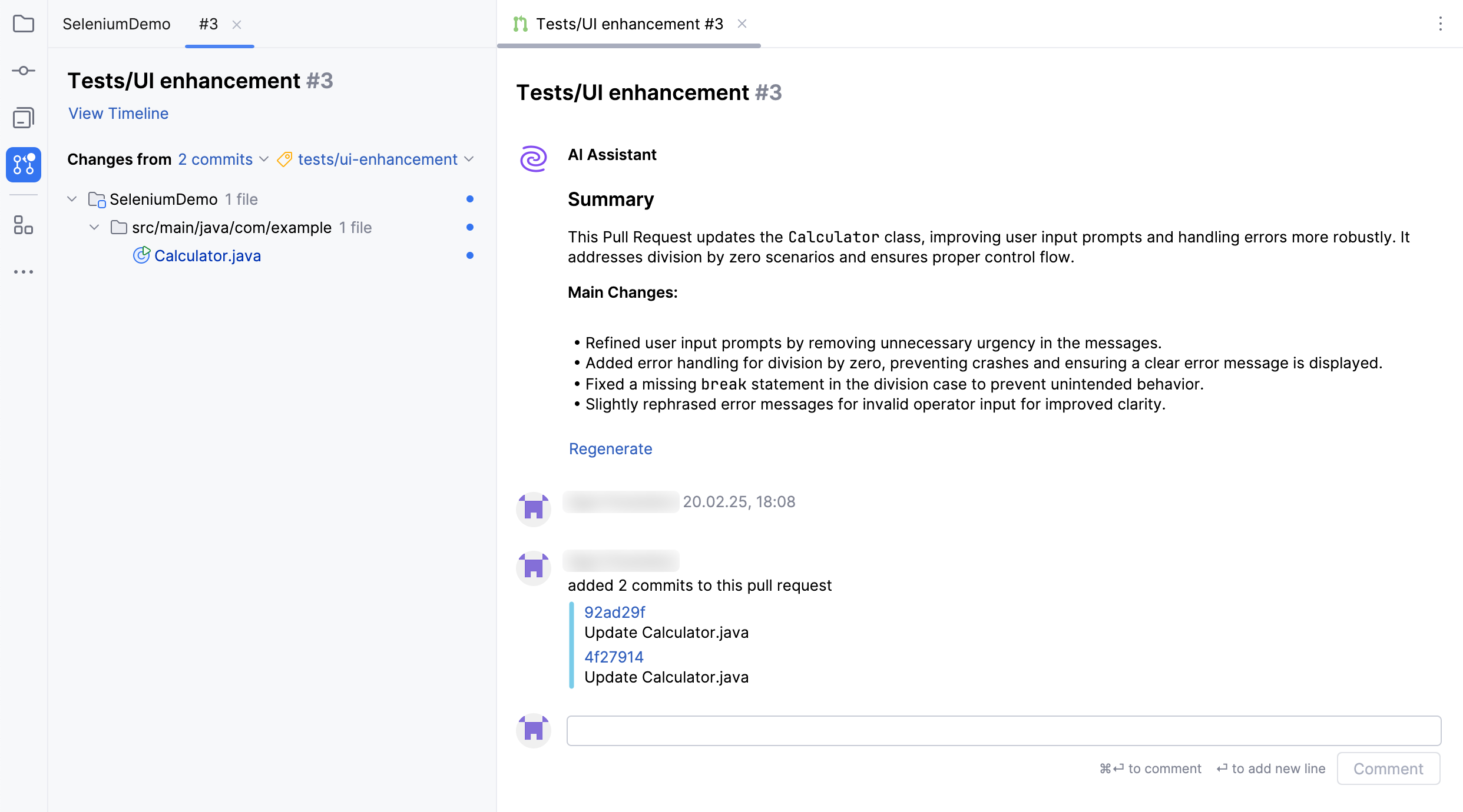 Generated pull request summary Generated pull request summary