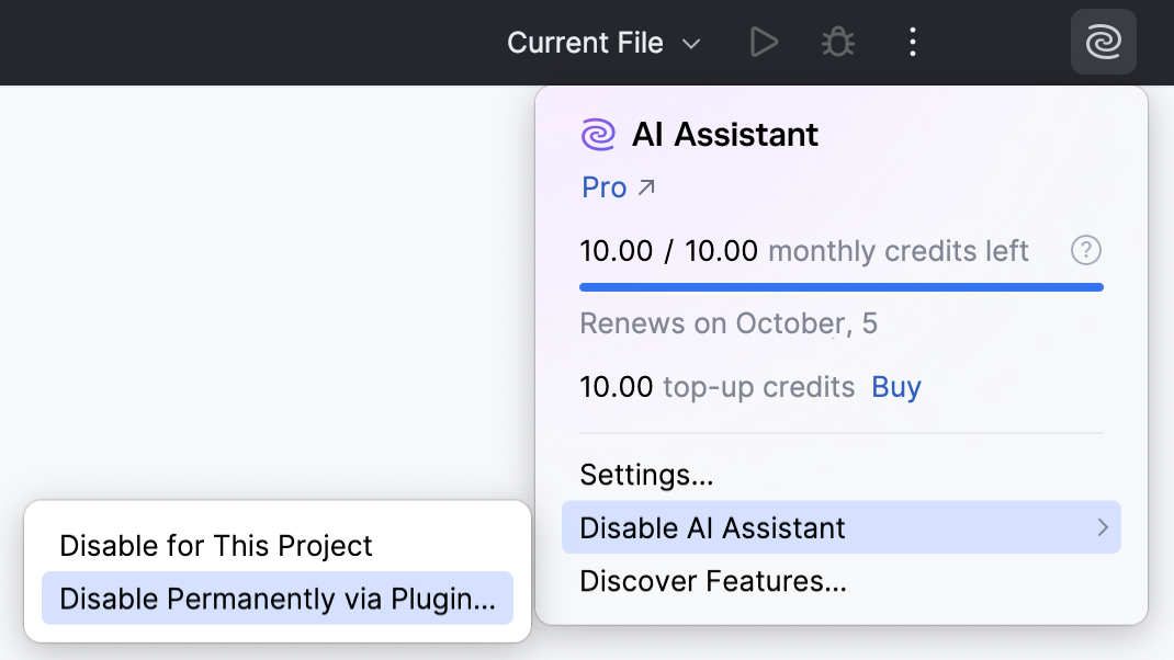 Disable Permanently via Plugin Disable Permanently via Plugin