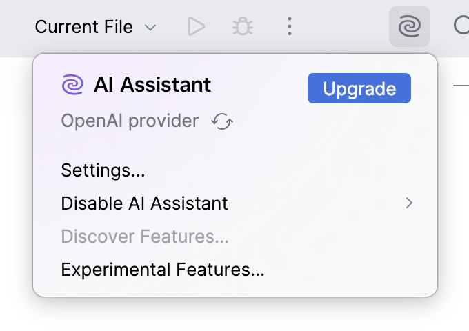 Third-party provider in JetBrains AI widget
