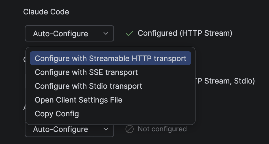 Configuration options Configuration options