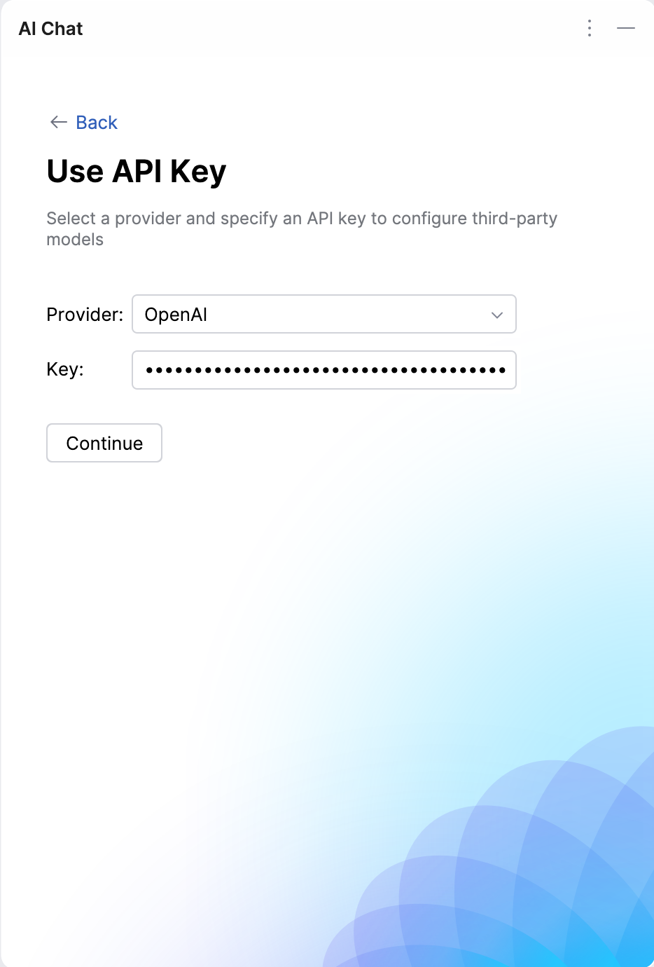 Specify an API key