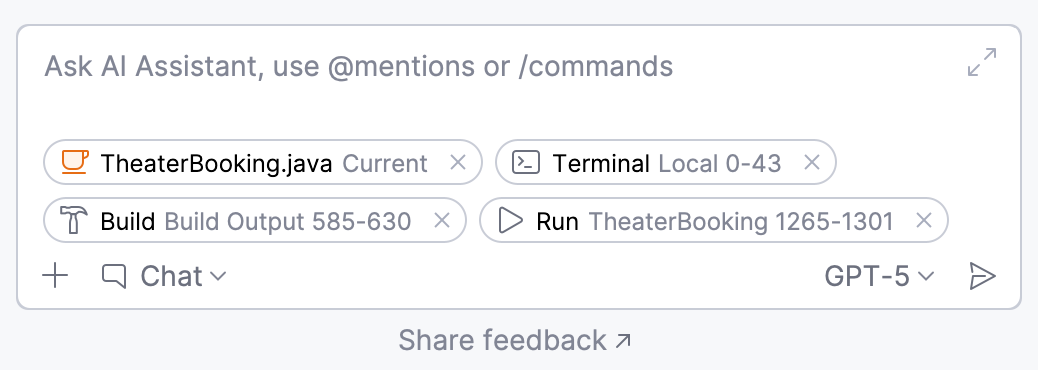 Selection is added to chat Selection is added to chat