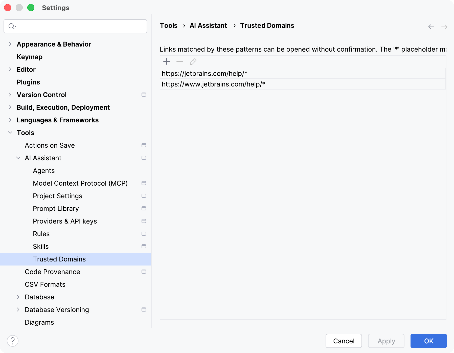 AI Assistant trusted domains AI Assistant trusted domains