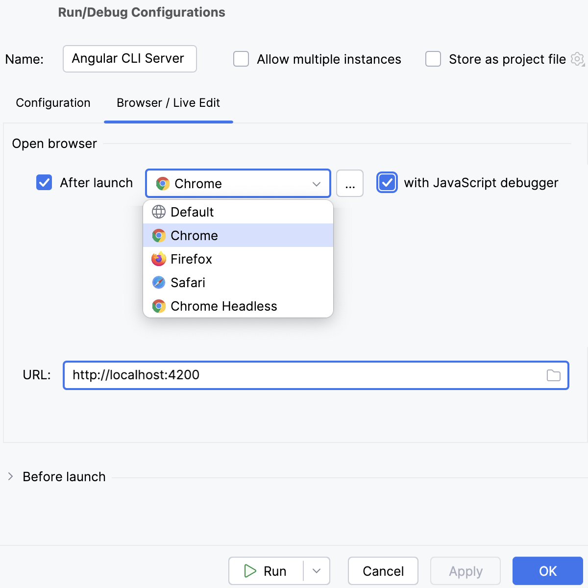 npm configuration, Browser tab npm configuration, Browser tab