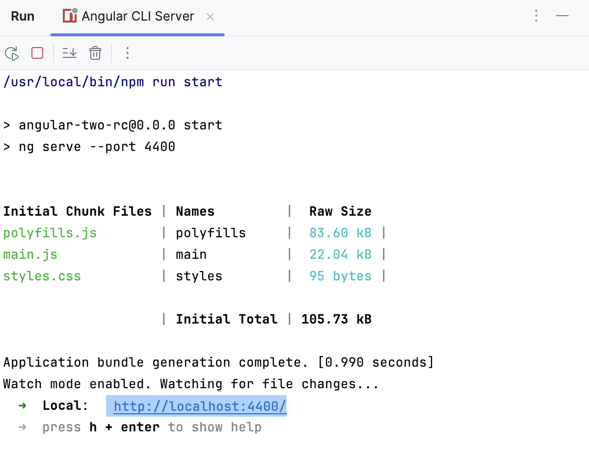 Angular app is running in the development mode Angular app is running in the development mode