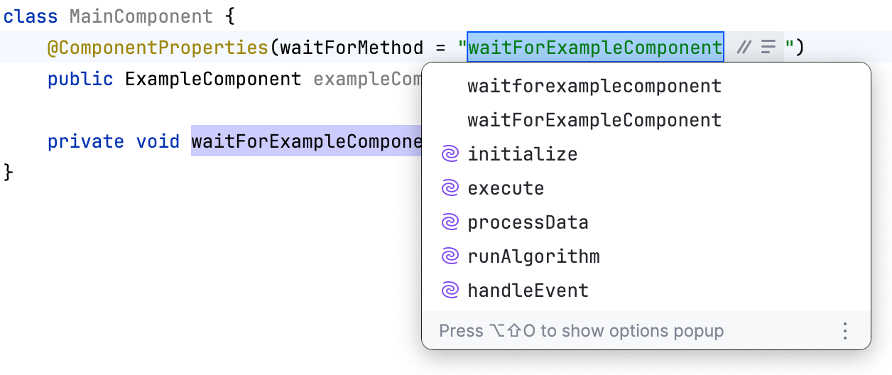 Rename popup renames both the target method and the annotated string