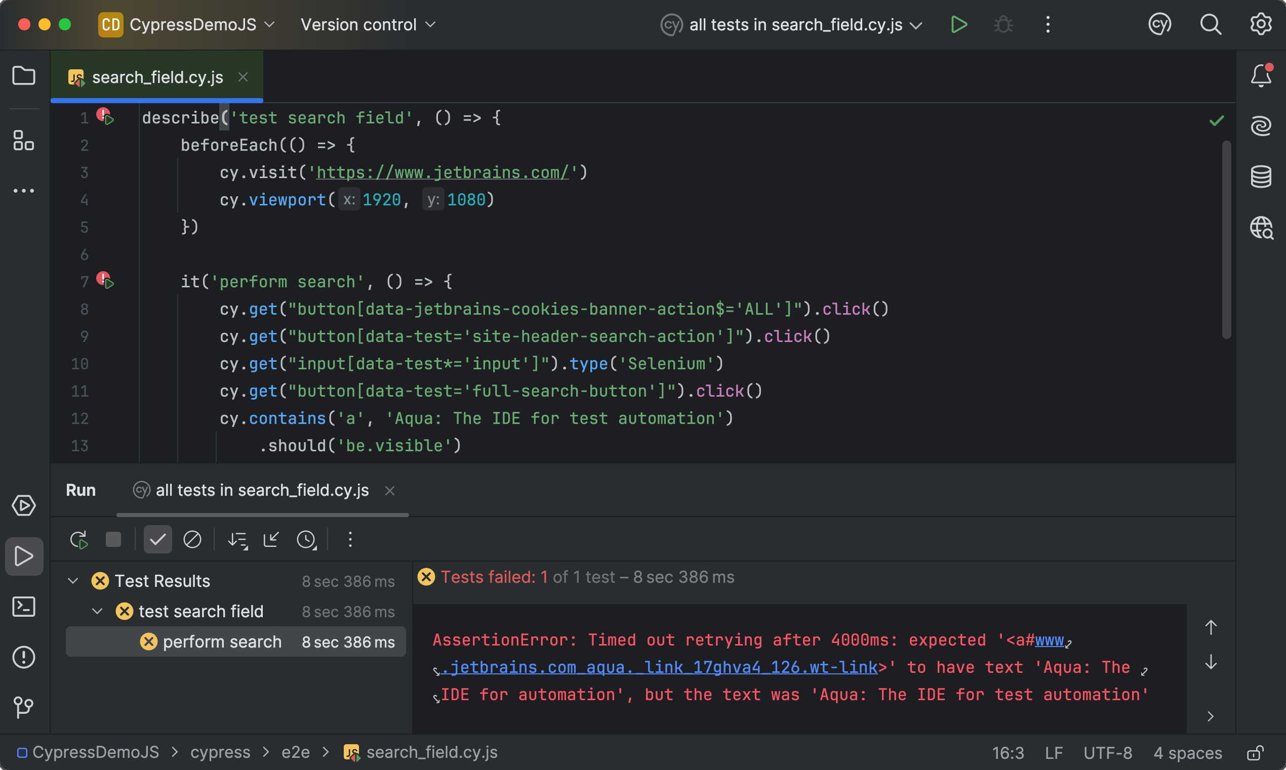 Web UI Test Automation | PyCharm Documentation