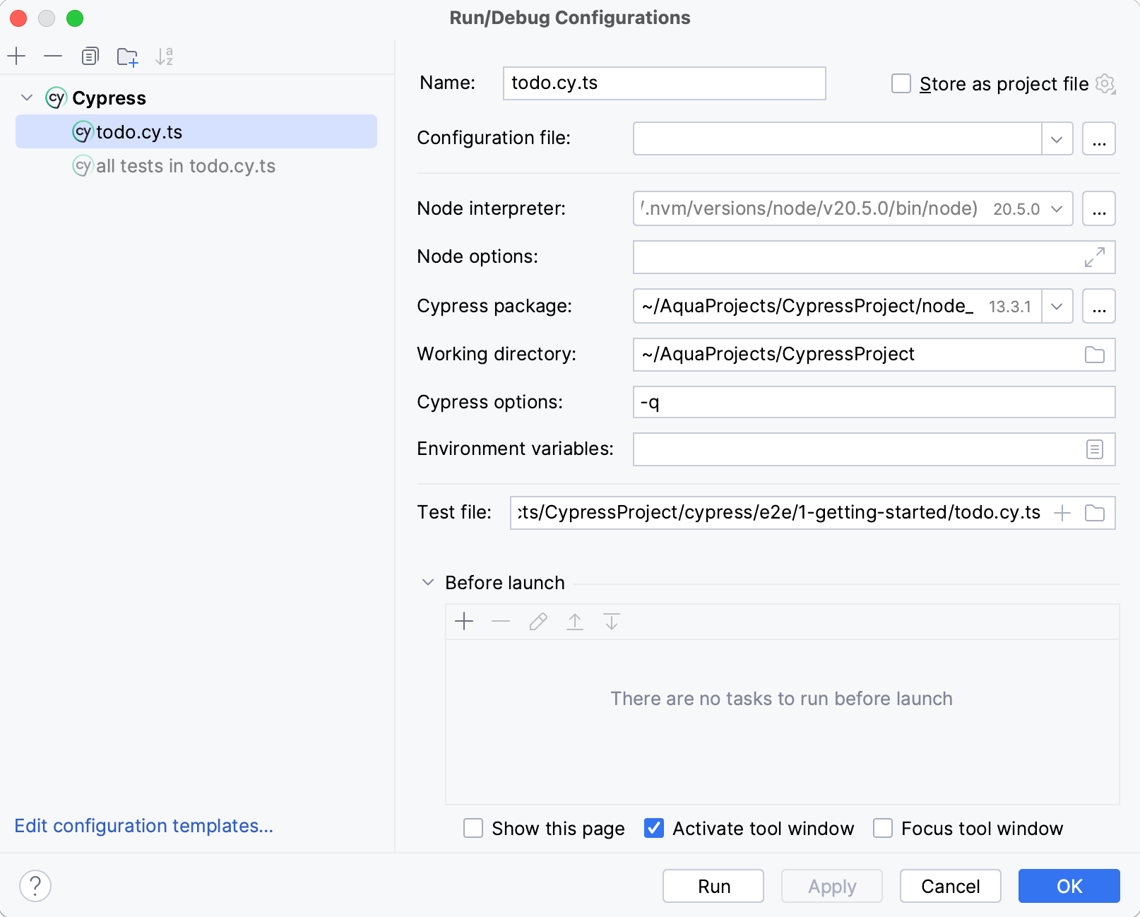Configure startup properties Configure startup properties