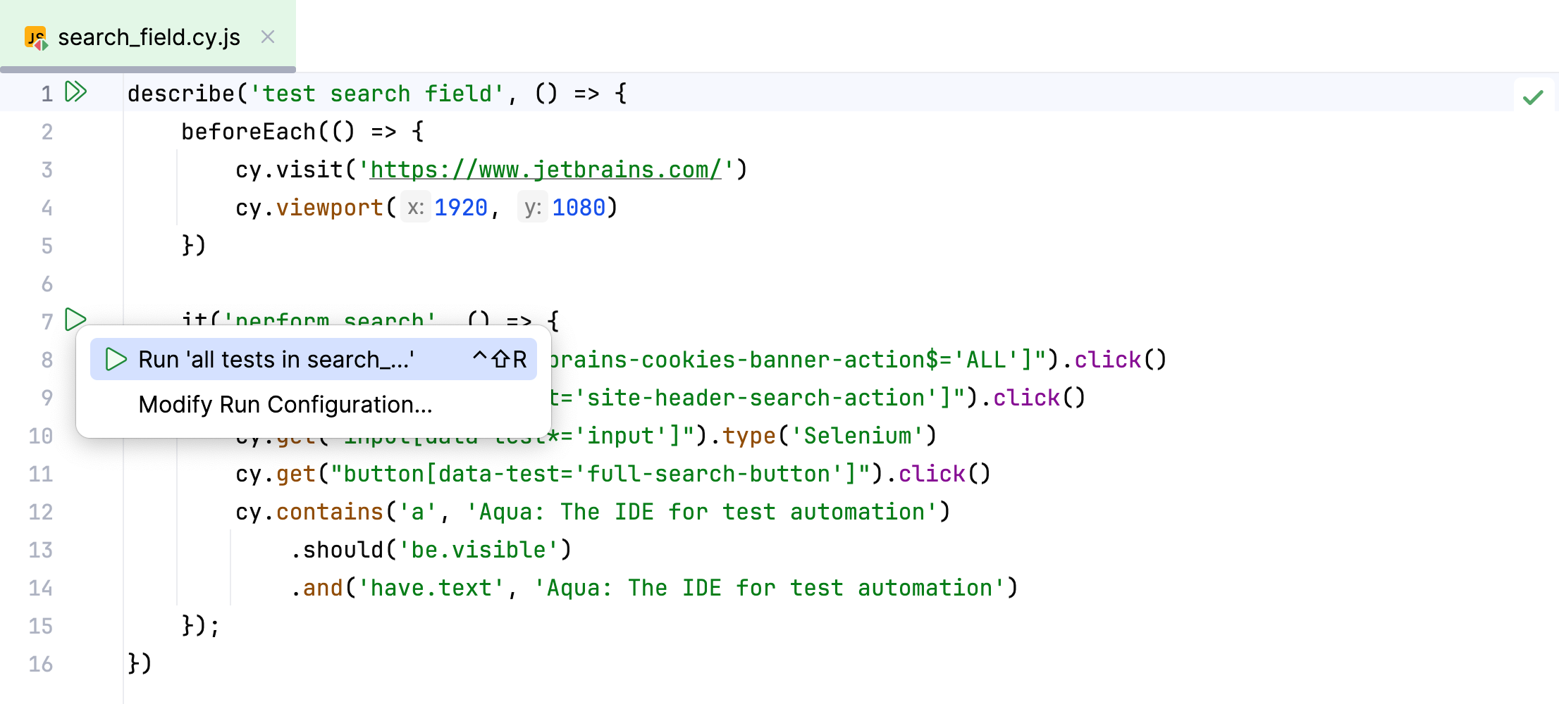 Viewing tests Viewing tests