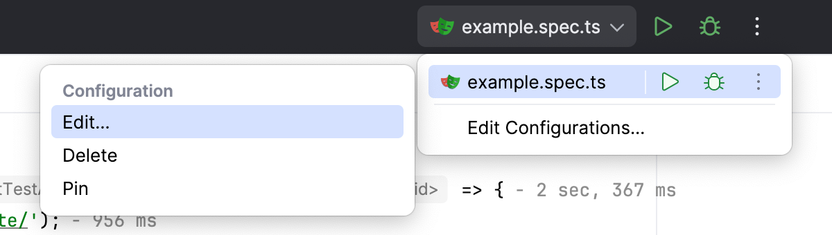Editing Run/Debug configurations Editing Run/Debug configurations