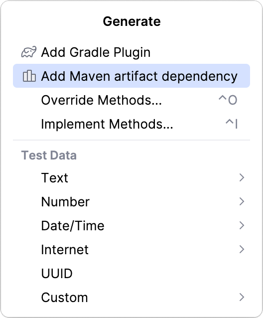 Generate a dependency Generate a dependency