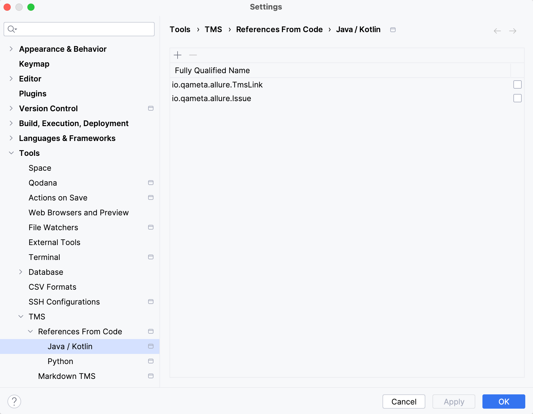 TMS settings TMS settings