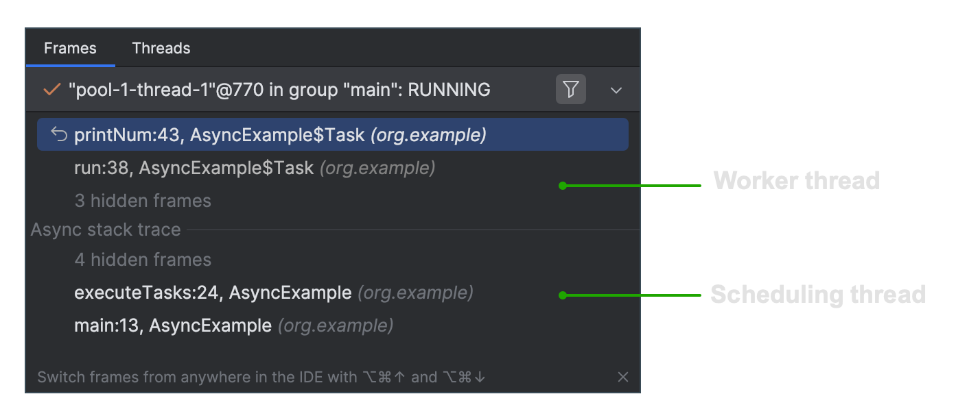 Debug asynchronous code | IntelliJ IDEA Documentation