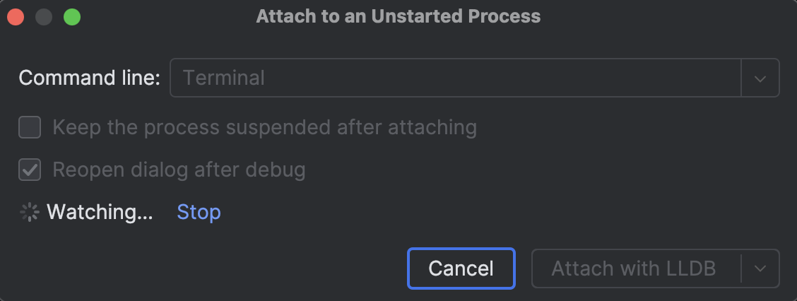Attach to process | CLion Documentation