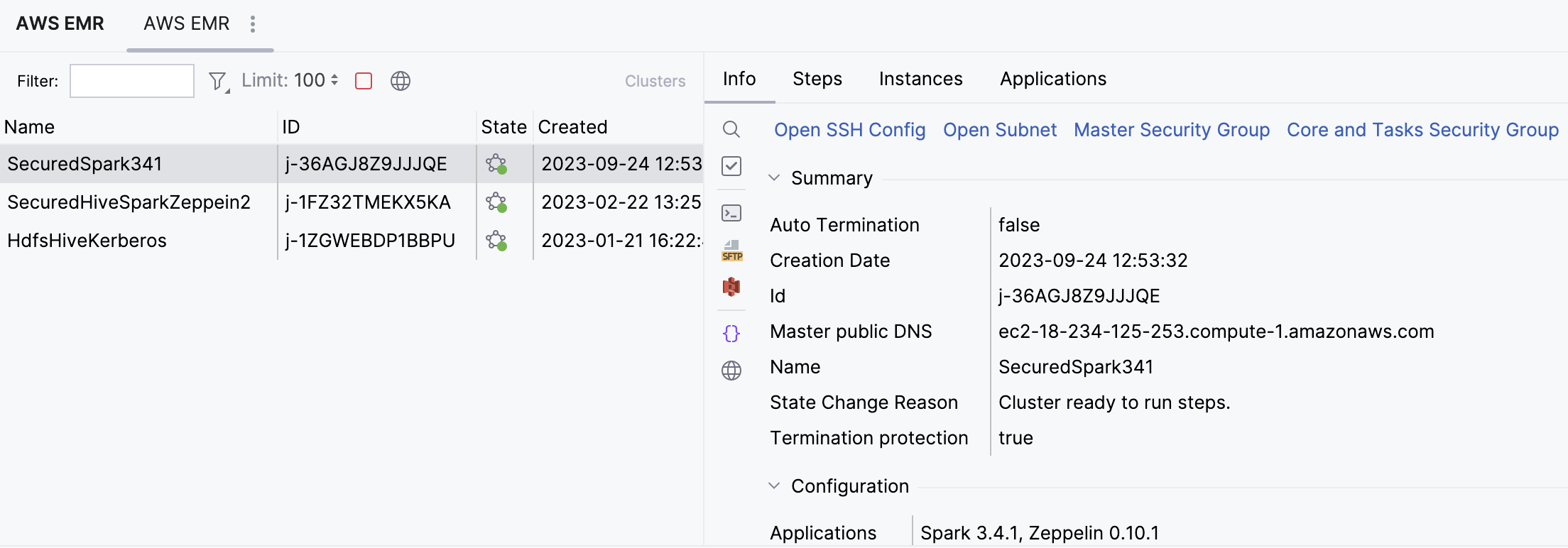 Cluster info Cluster info