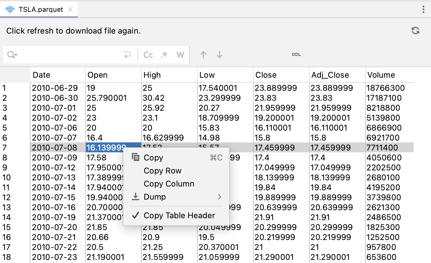 Table-specific commands Table-specific commands