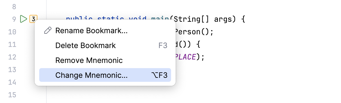 Changing a mnemonic identifier for a bookmark Changing a mnemonic identifier for a bookmark