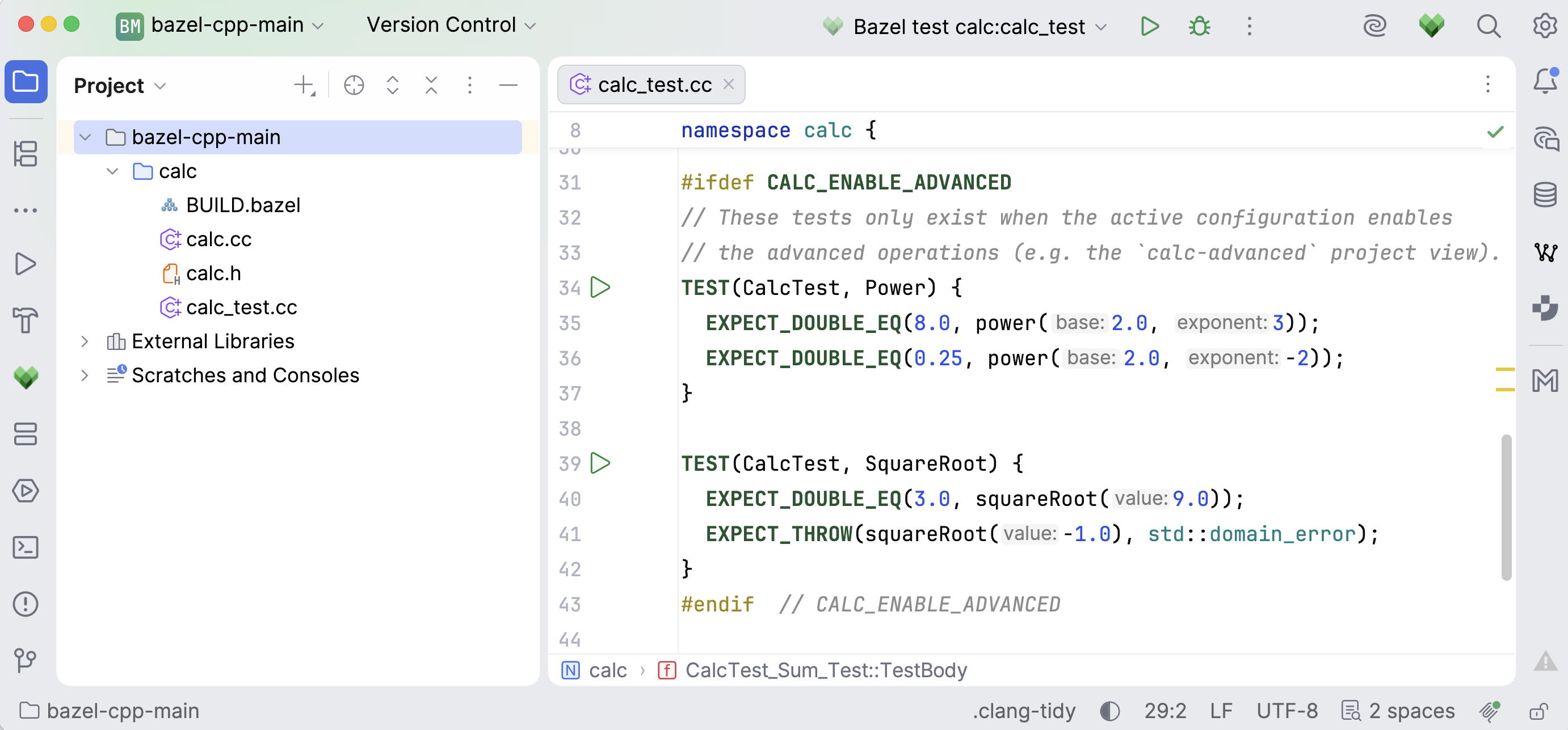 After switching the active project view
