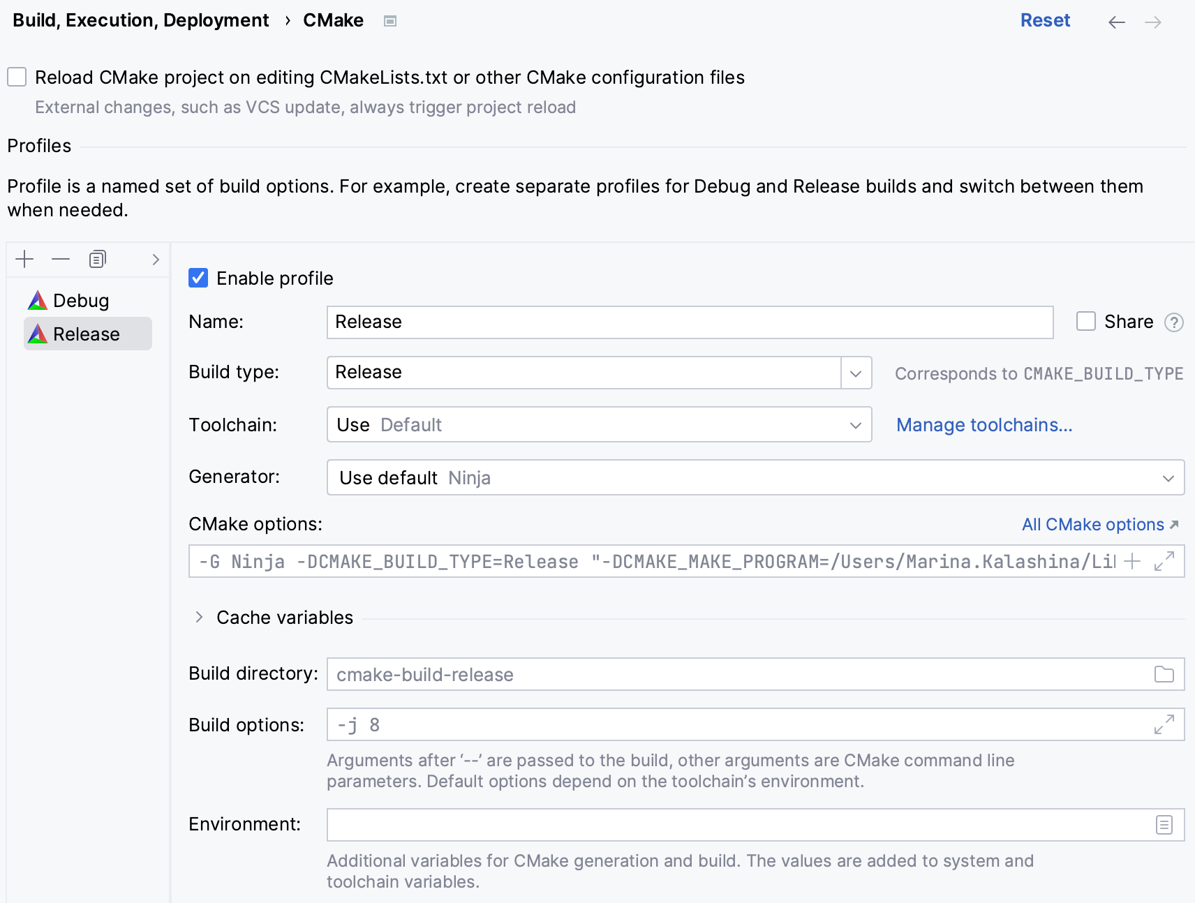 添加一个 Release CMake 配置文件 添加一个 Release CMake 配置文件