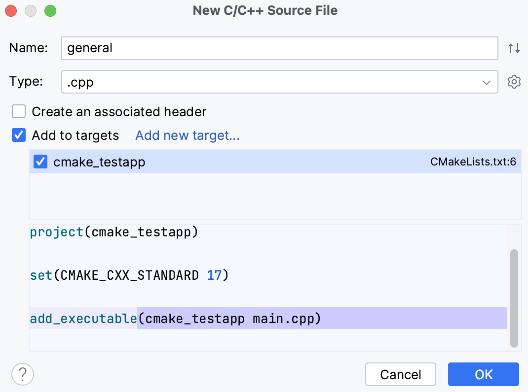 Adding a file to an existing target Adding a file to an existing target