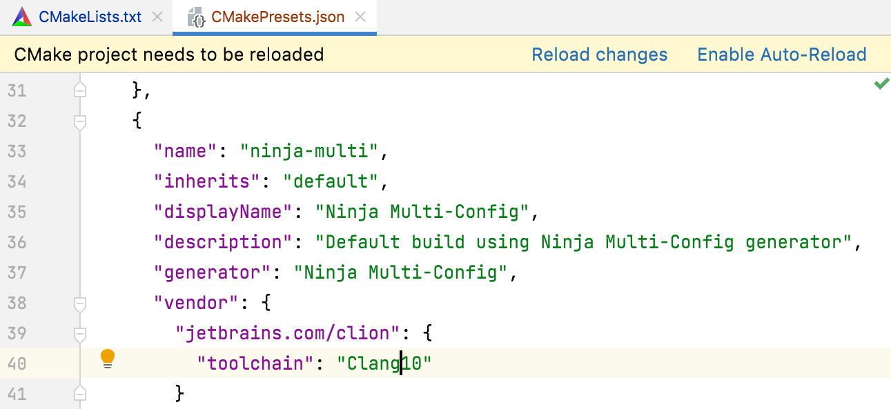 编辑 CMake 预设 JSON 文件 编辑 CMake 预设 JSON 文件