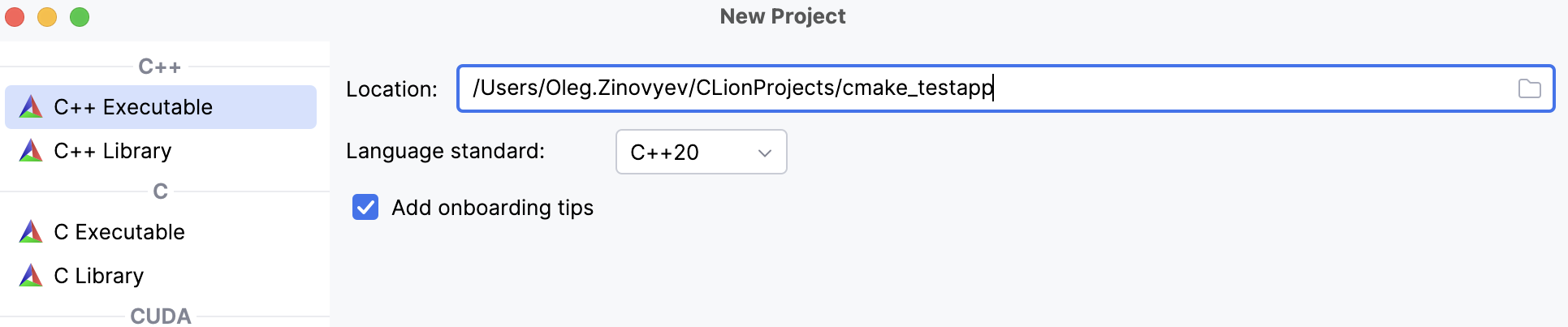 创建一个新的 CMake 项目 创建一个新的 CMake 项目