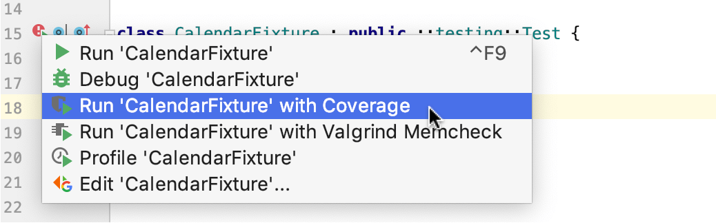 Run with Coverage Run with Coverage